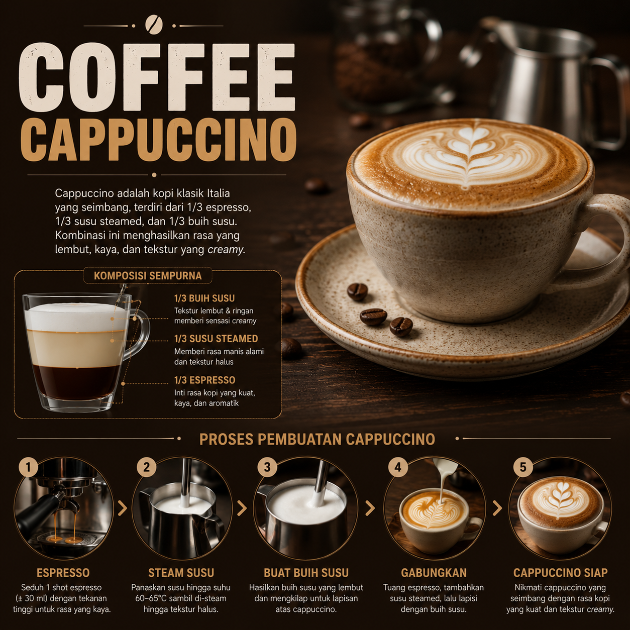 Coffe Cappuccino di Warung Kopi Ake